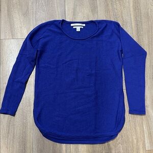 MAX STUDIO 100% extrafine merino wool royal blue sweater pullover